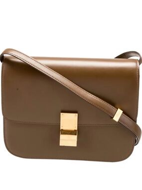 Celine Brown Leather Medium Classic Box
